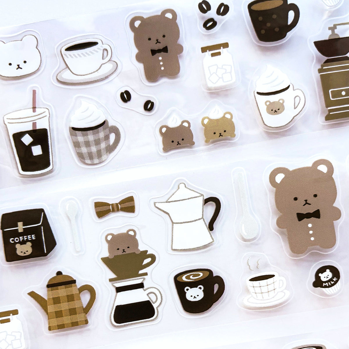 Clear Roll Stickers - Bear's Cafe