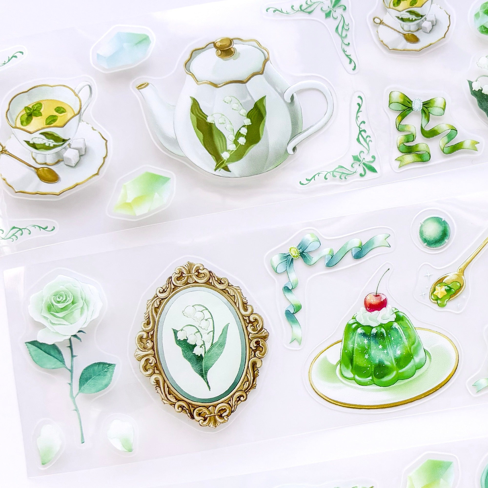 Natsunoka / Clear Roll Stickers - Deep Green World