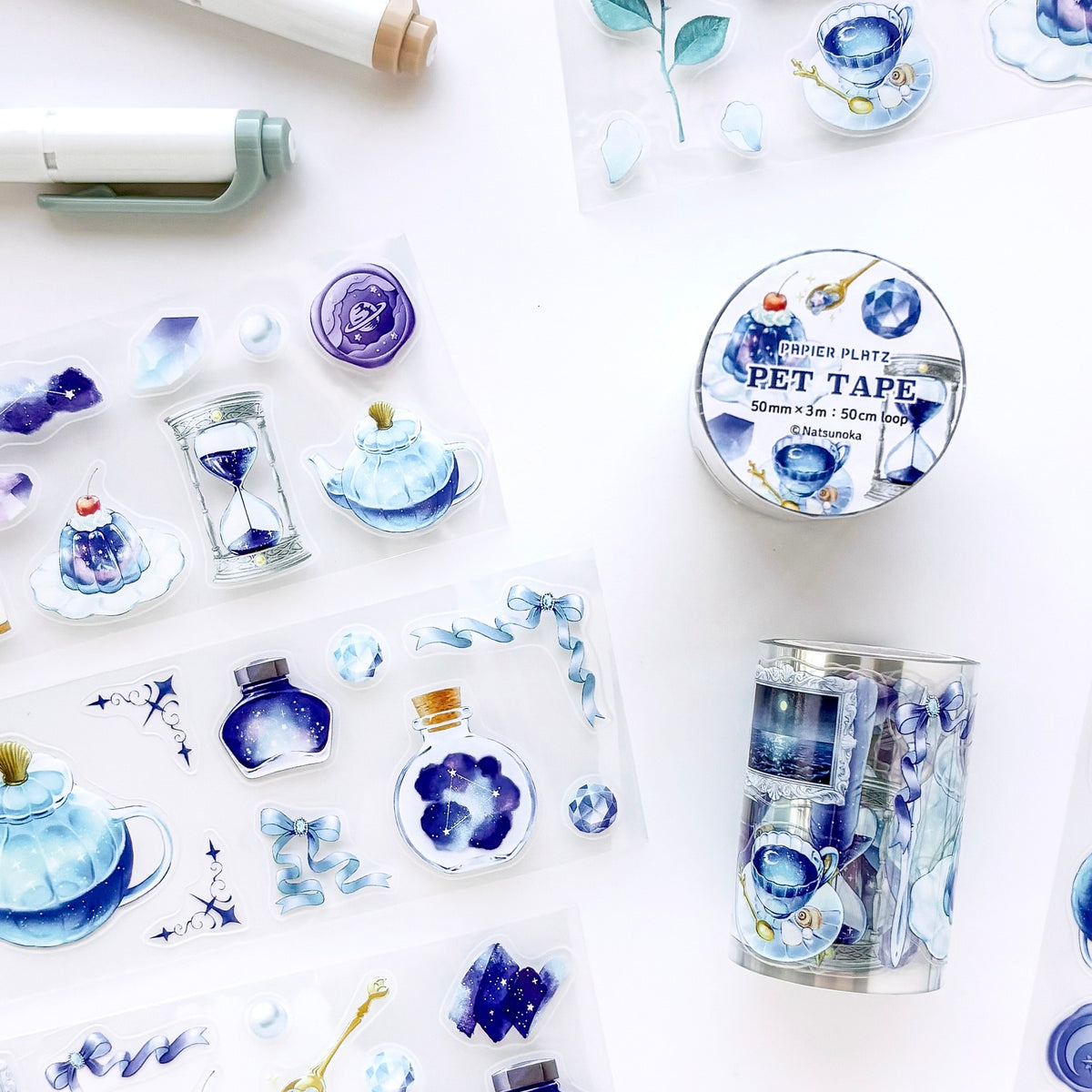 Natsunoka / Clear Roll Stickers - Deep Blue World