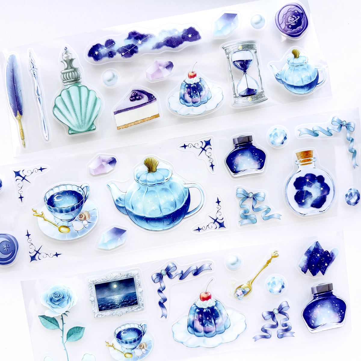 Natsunoka / Clear Roll Stickers - Deep Blue World