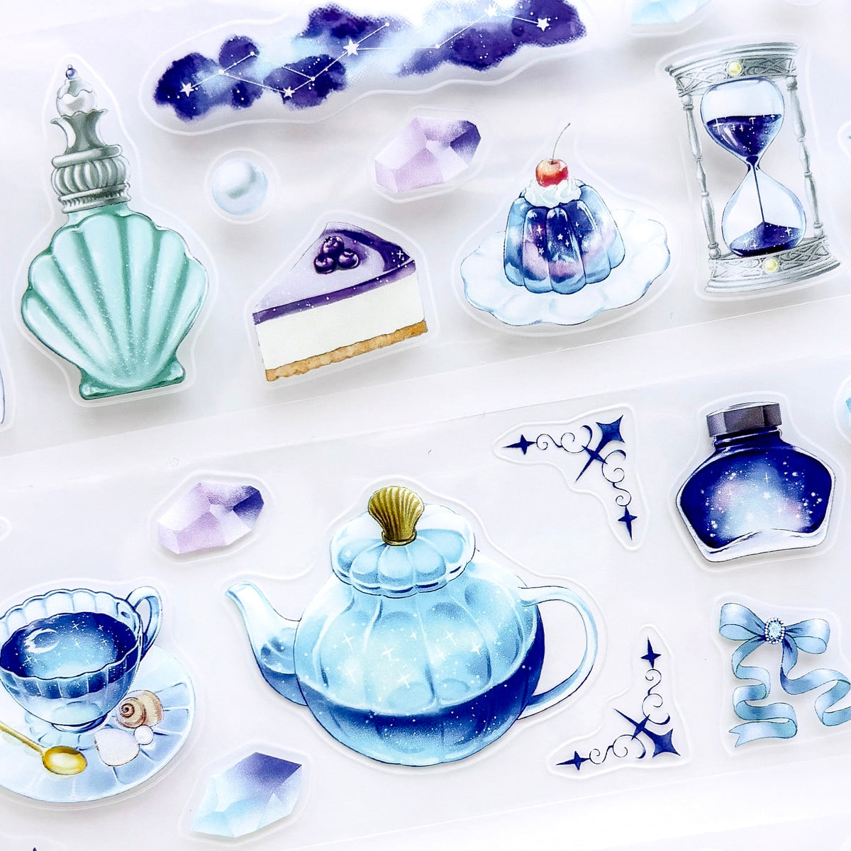 Natsunoka / Clear Roll Stickers - Deep Blue World