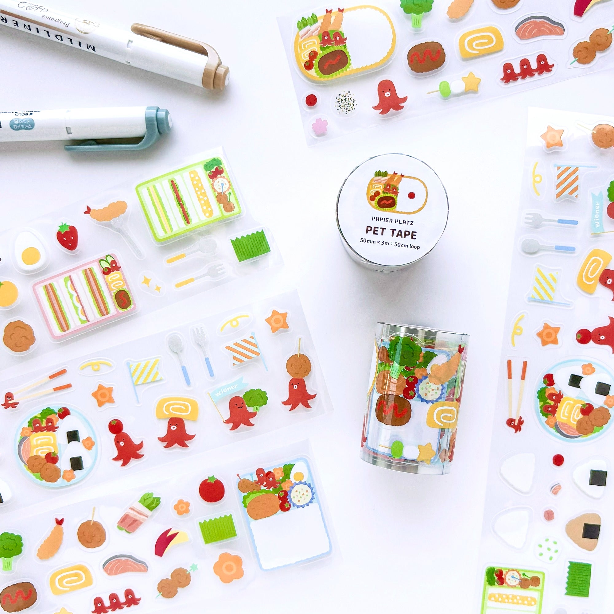 Clear Roll Stickers - Bento