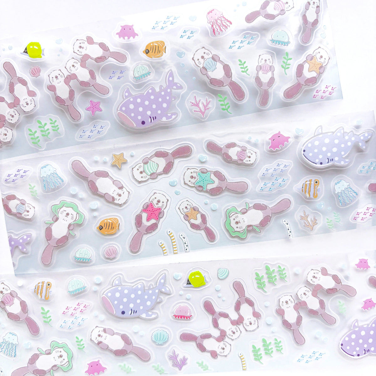 MILINA / Clear Roll Stickers - Love Sea Otter