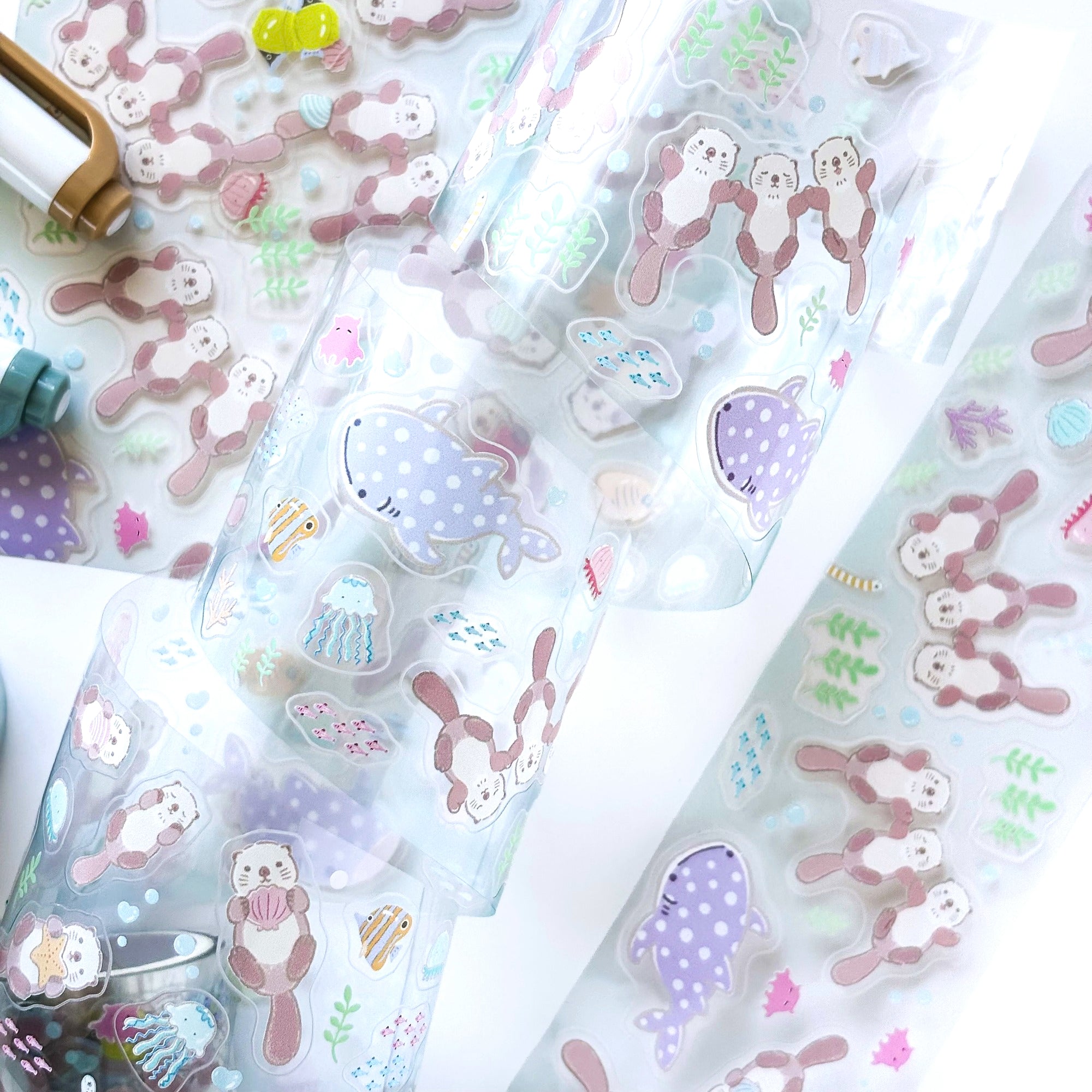 MILINA / Clear Roll Stickers - Love Sea Otter