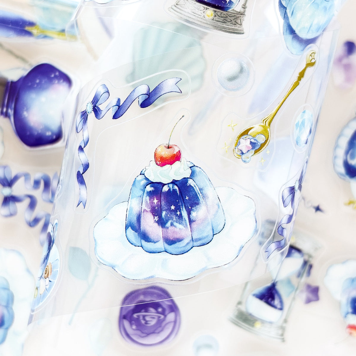 Natsunoka / Clear Roll Stickers - Deep Blue World