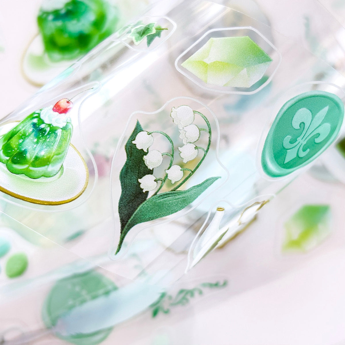 Natsunoka / Clear Roll Stickers - Deep Green World