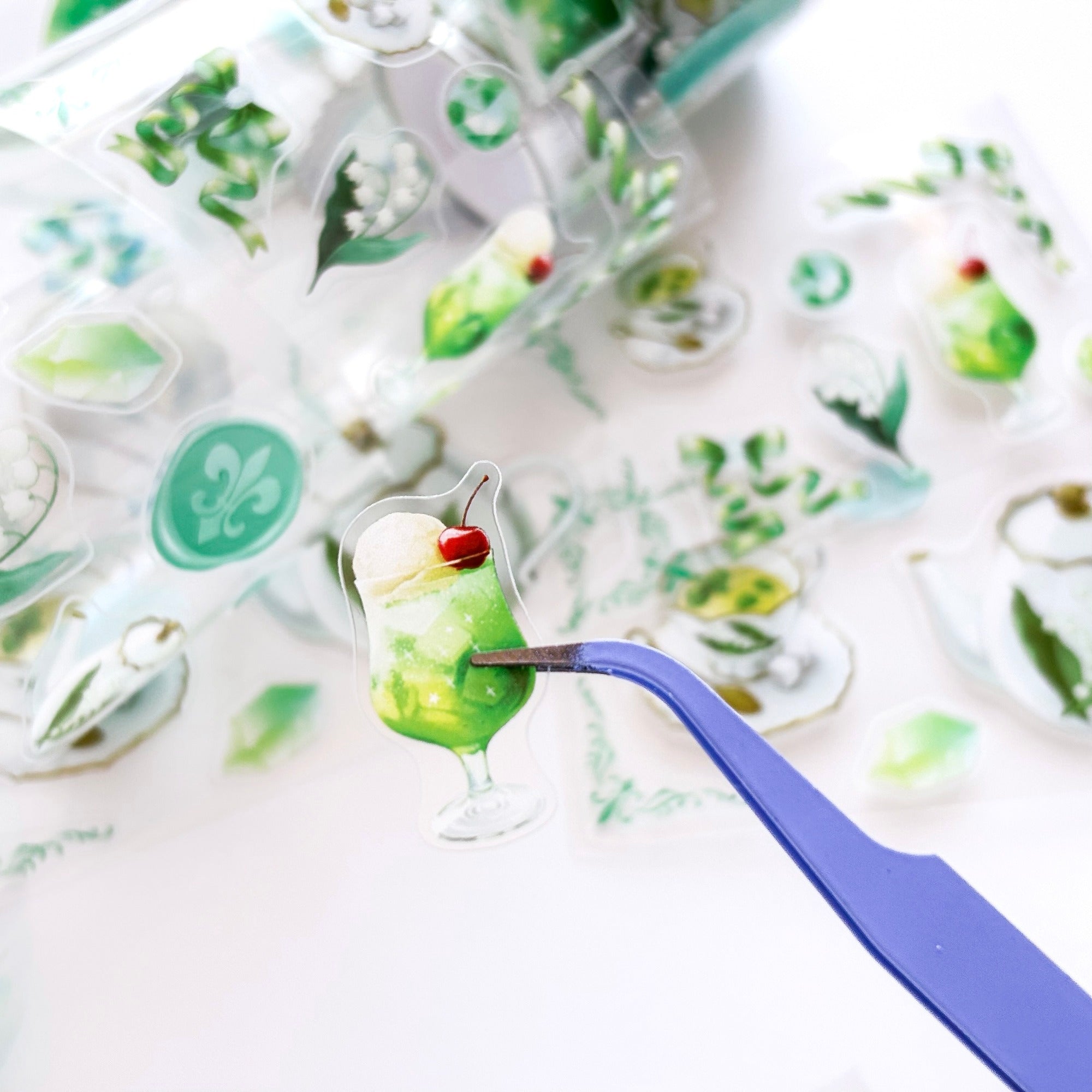 Natsunoka / Clear Roll Stickers - Deep Green World