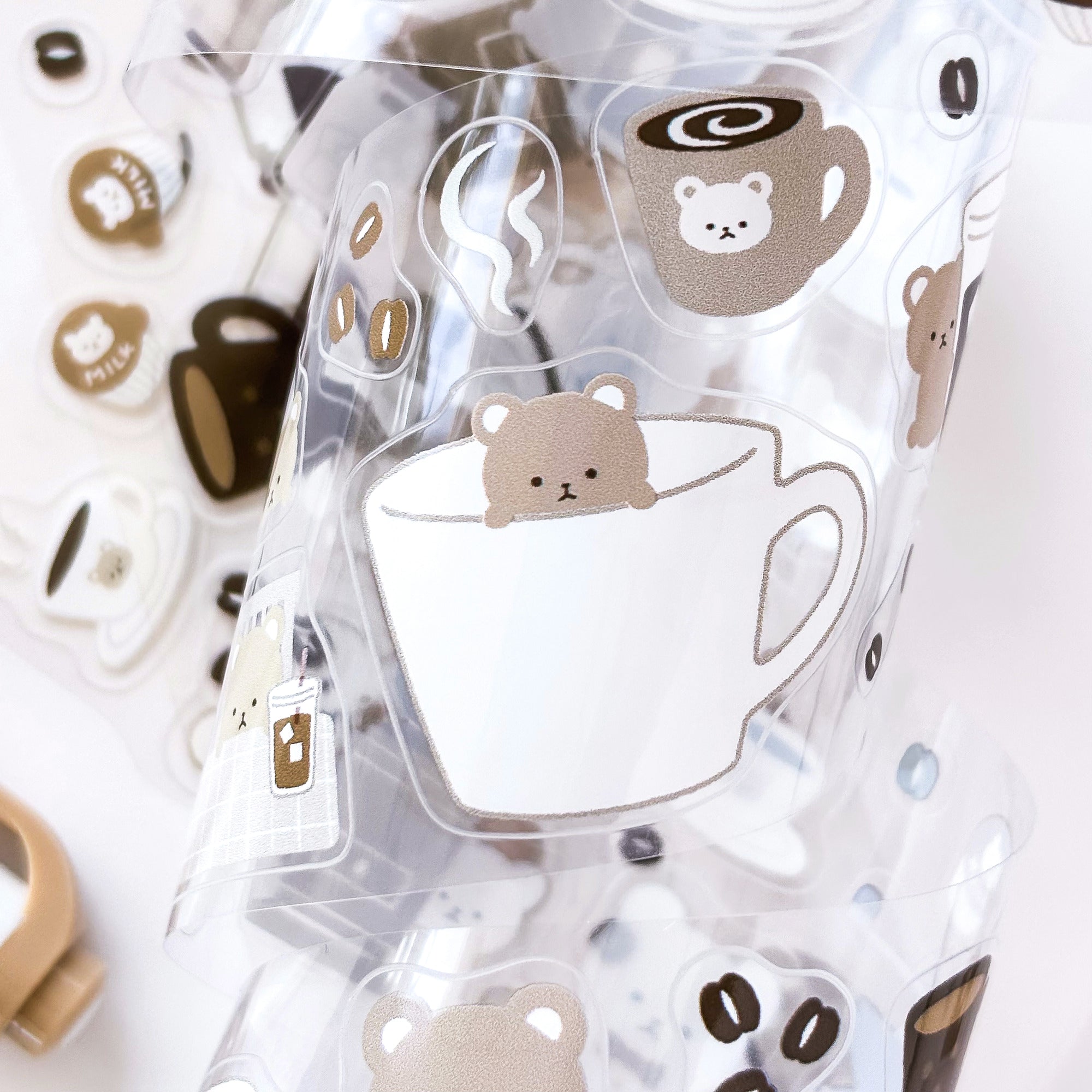 Clear Roll Stickers - Bear's Cafe
