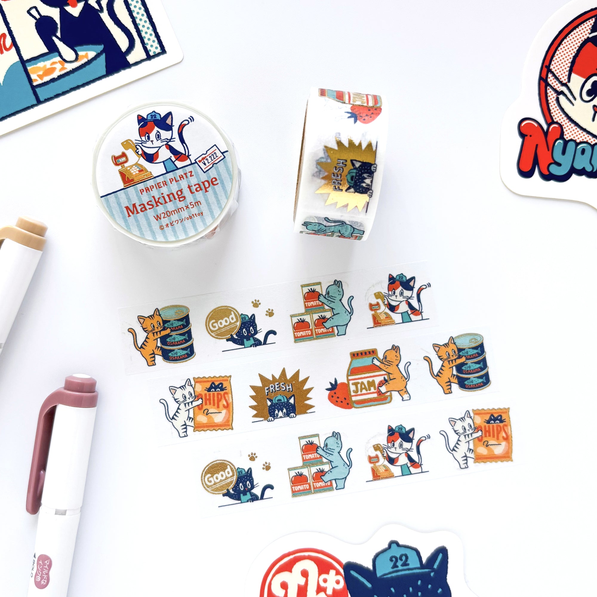 Obi1 / Nyan Nyan MART Washi Tape - Staff & Customer