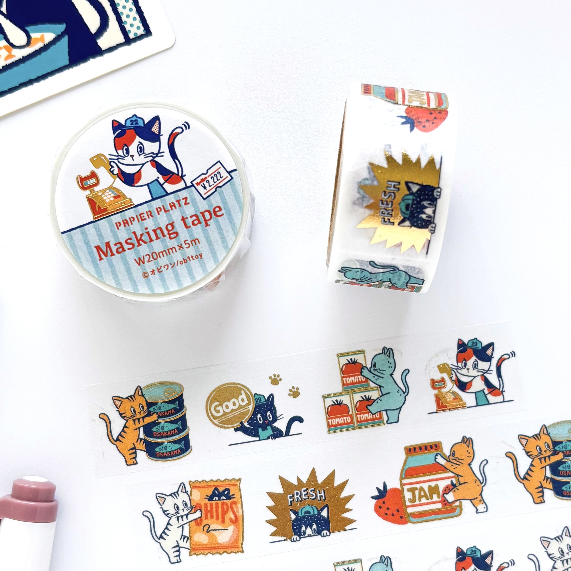 Obi1 / Nyan Nyan MART Washi Tape - Staff & Customer