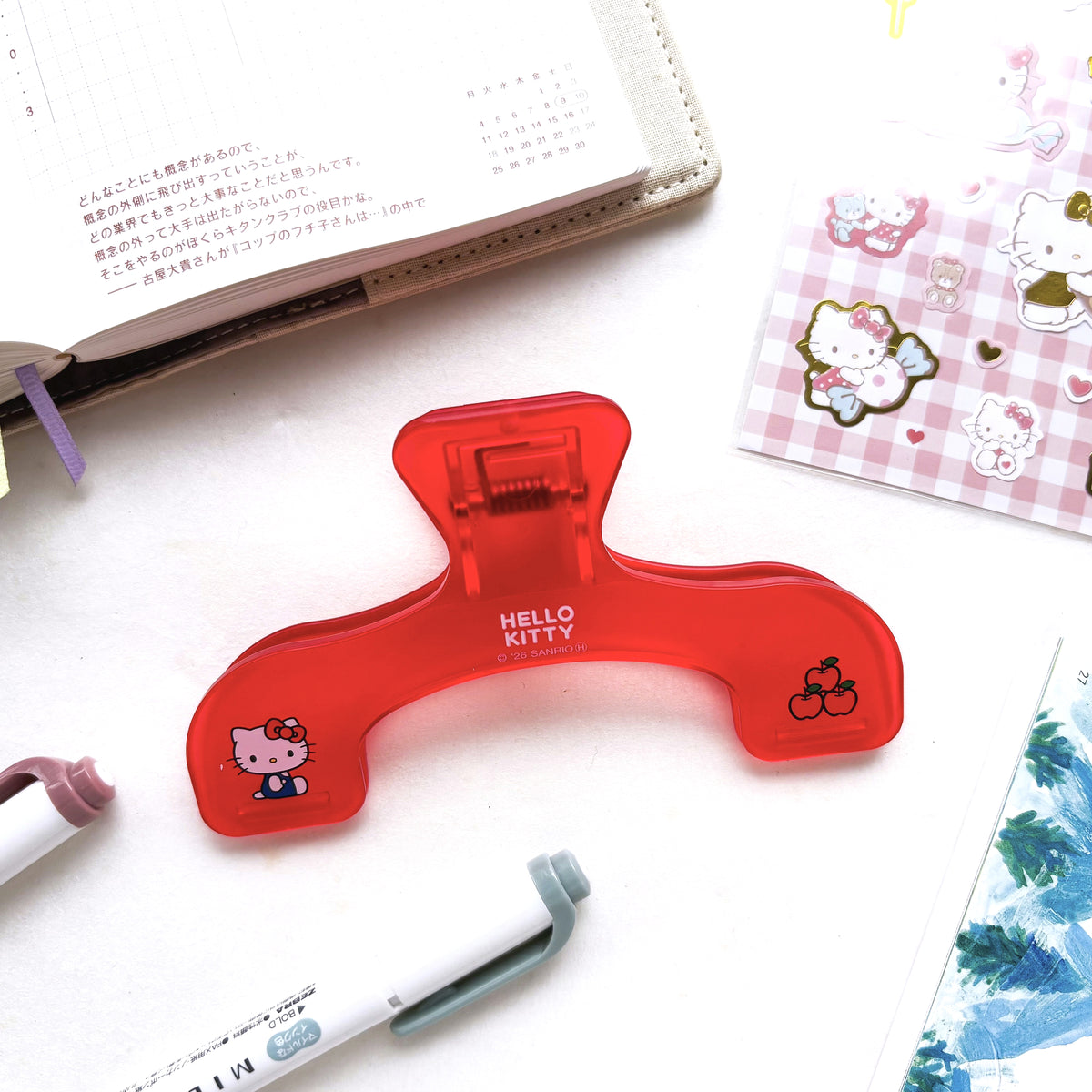 [Limited Edition] "Ukanmuri" Clip - Hello Kity (red)