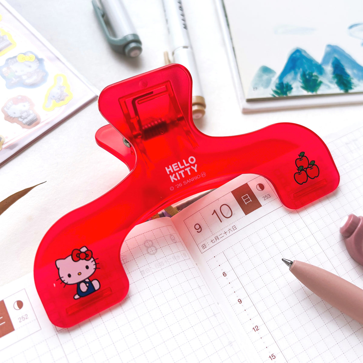 [Limited Edition] "Ukanmuri" Clip - Hello Kity (red)