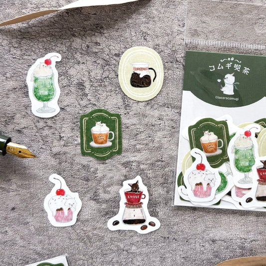 [Limited Edition] Tocorocomugi / Flake Stickers - Cafe