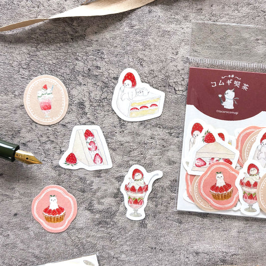 [Limited Edition] Tocorocomugi / Flake Stickers - Strawberry