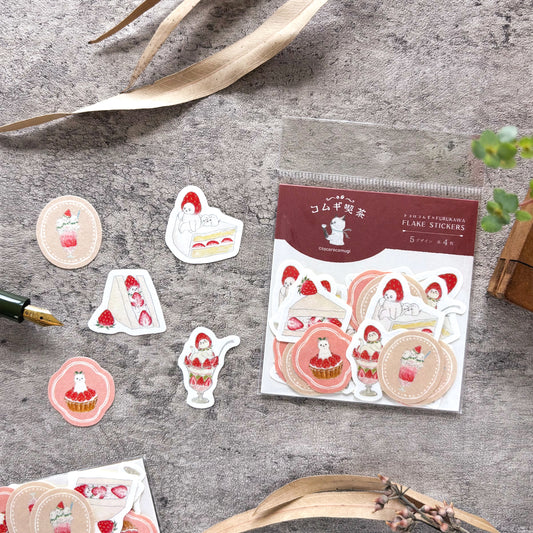 [Limited Edition] Tocorocomugi / Flake Stickers - Strawberry