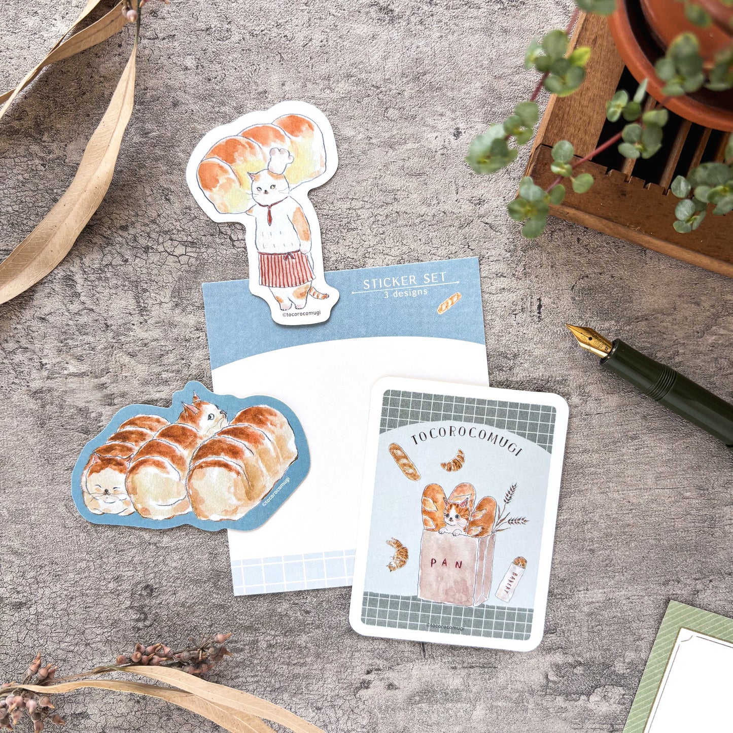 【数量限定】トコロコムギ / ステッカー（３柄セット）「パン」