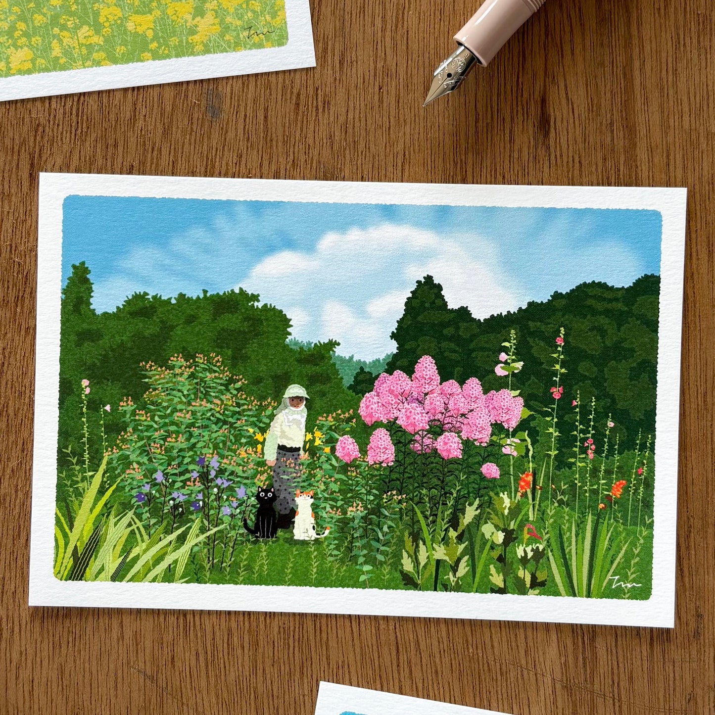 Toshinori Mori / Traveling Cat Postcard - Summer / Farm