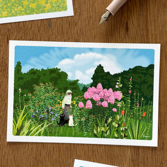 Toshinori Mori / Traveling Cat Postcard - Summer / Farm