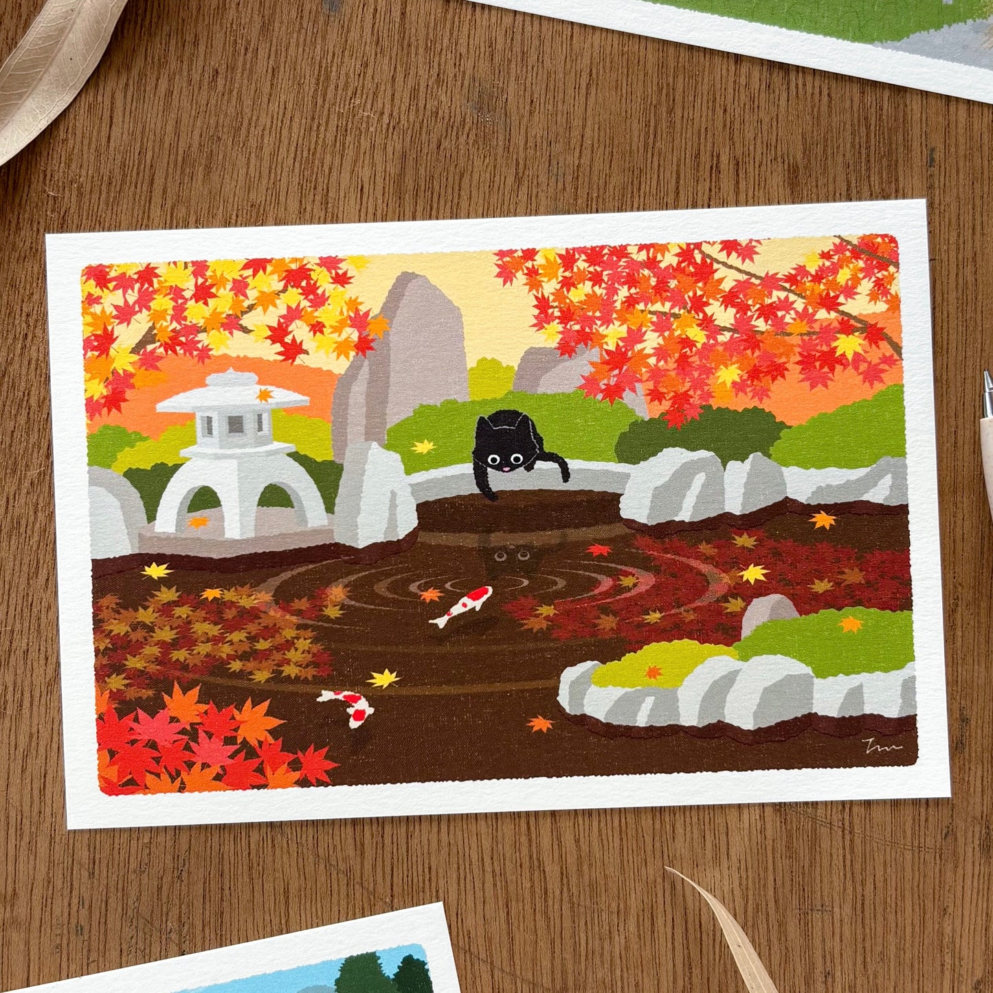 Toshinori Mori / Traveling Cat Postcard - Autumn / Who are you?
