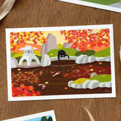 Toshinori Mori / Traveling Cat Postcard - Autumn / Who are you?