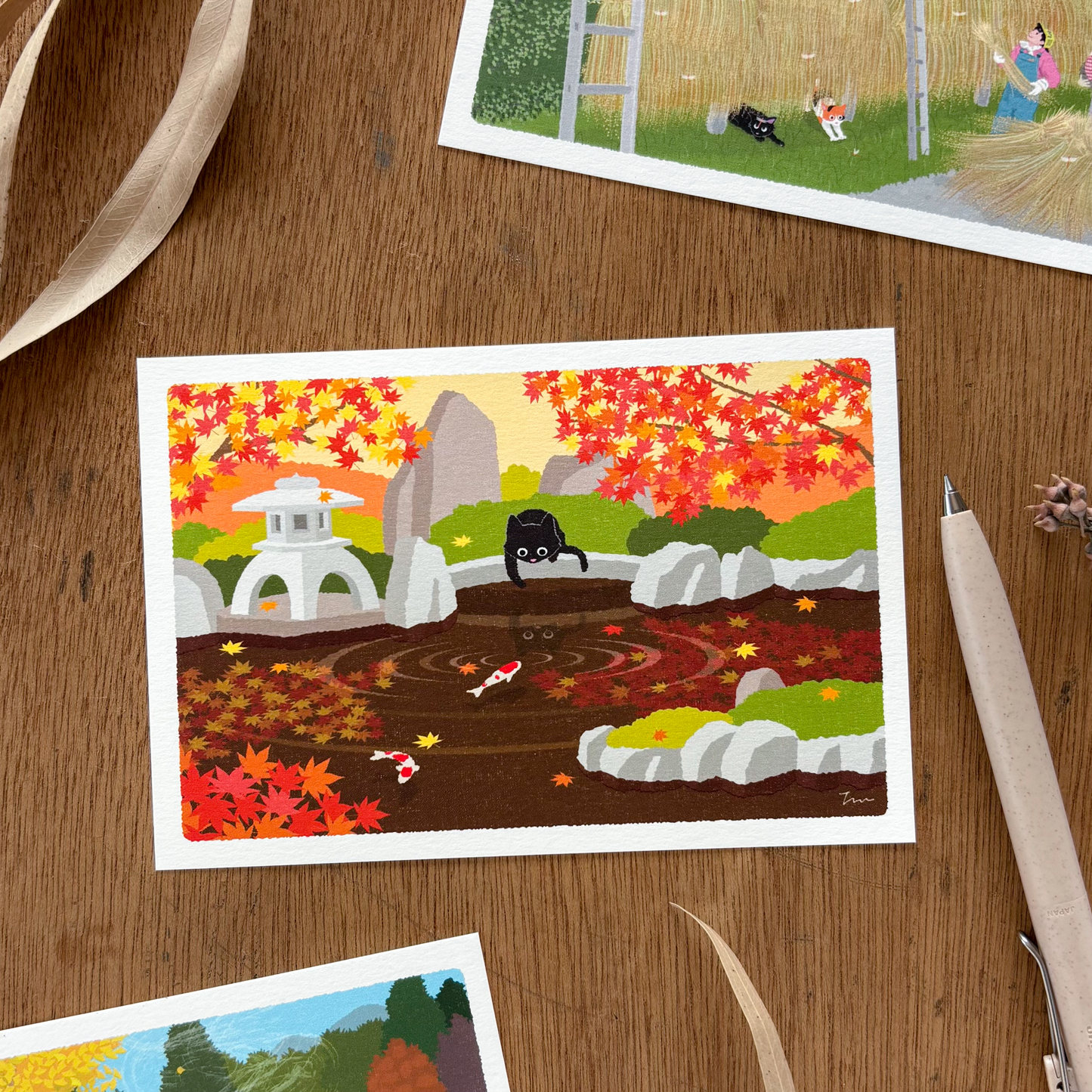 Toshinori Mori / Traveling Cat Postcard - Autumn / Who are you?