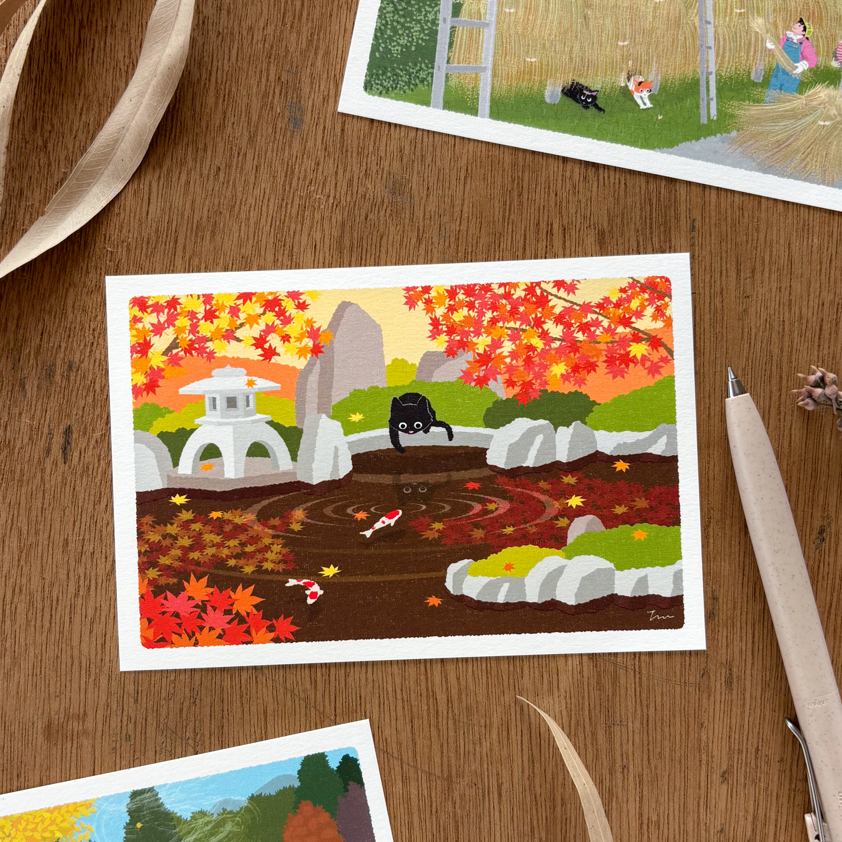 Toshinori Mori / Traveling Cat Postcard - Autumn / Who are you?