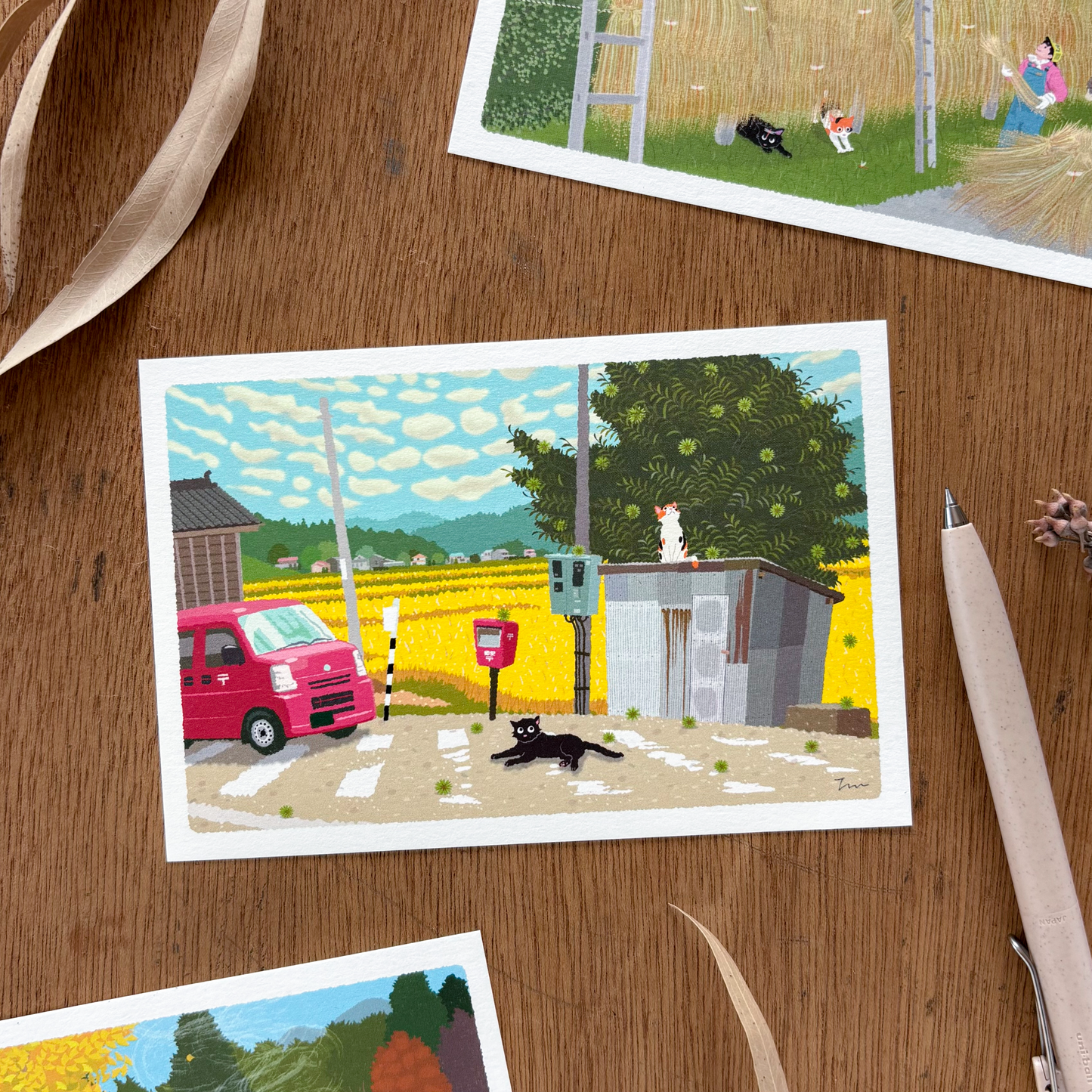 Toshinori Mori / Traveling Cat Postcard - Autumn / Cozy Afternoon