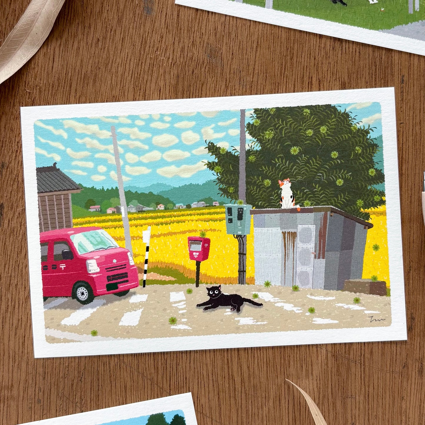 Toshinori Mori / Traveling Cat Postcard - Autumn / Cozy Afternoon