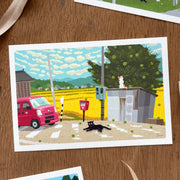Toshinori Mori / Traveling Cat Postcard - Autumn / Cozy Afternoon