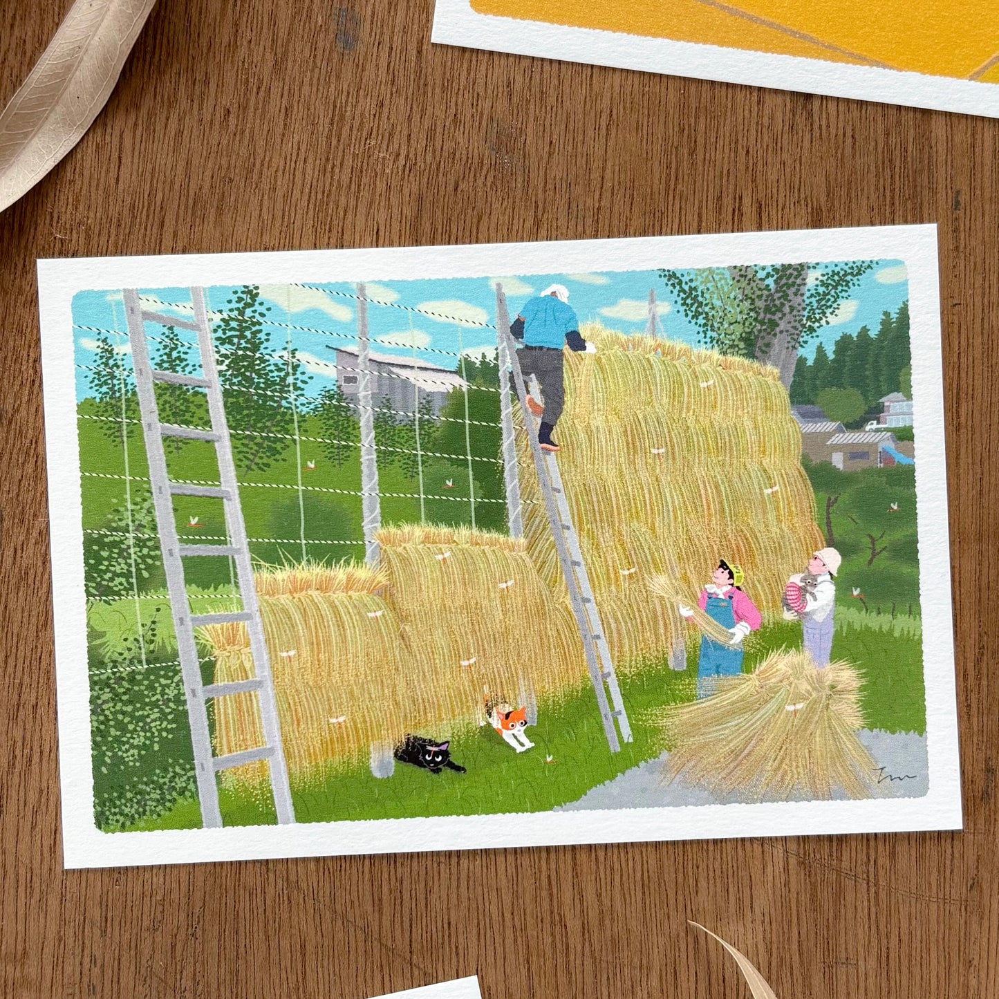 Toshinori Mori / Traveling Cat Postcard - Autumn / Harvest