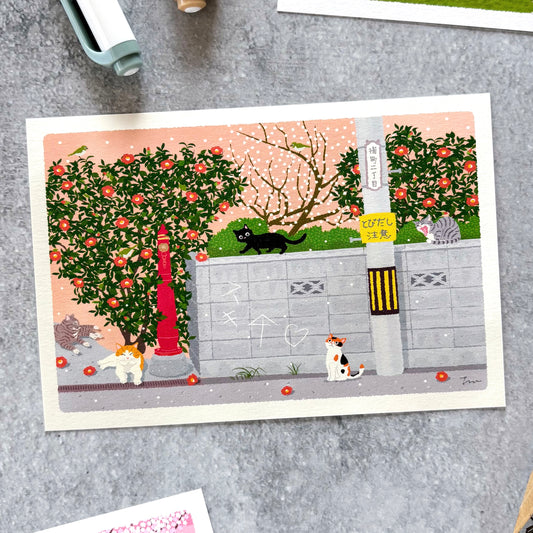 たびねこポストカード「冬」