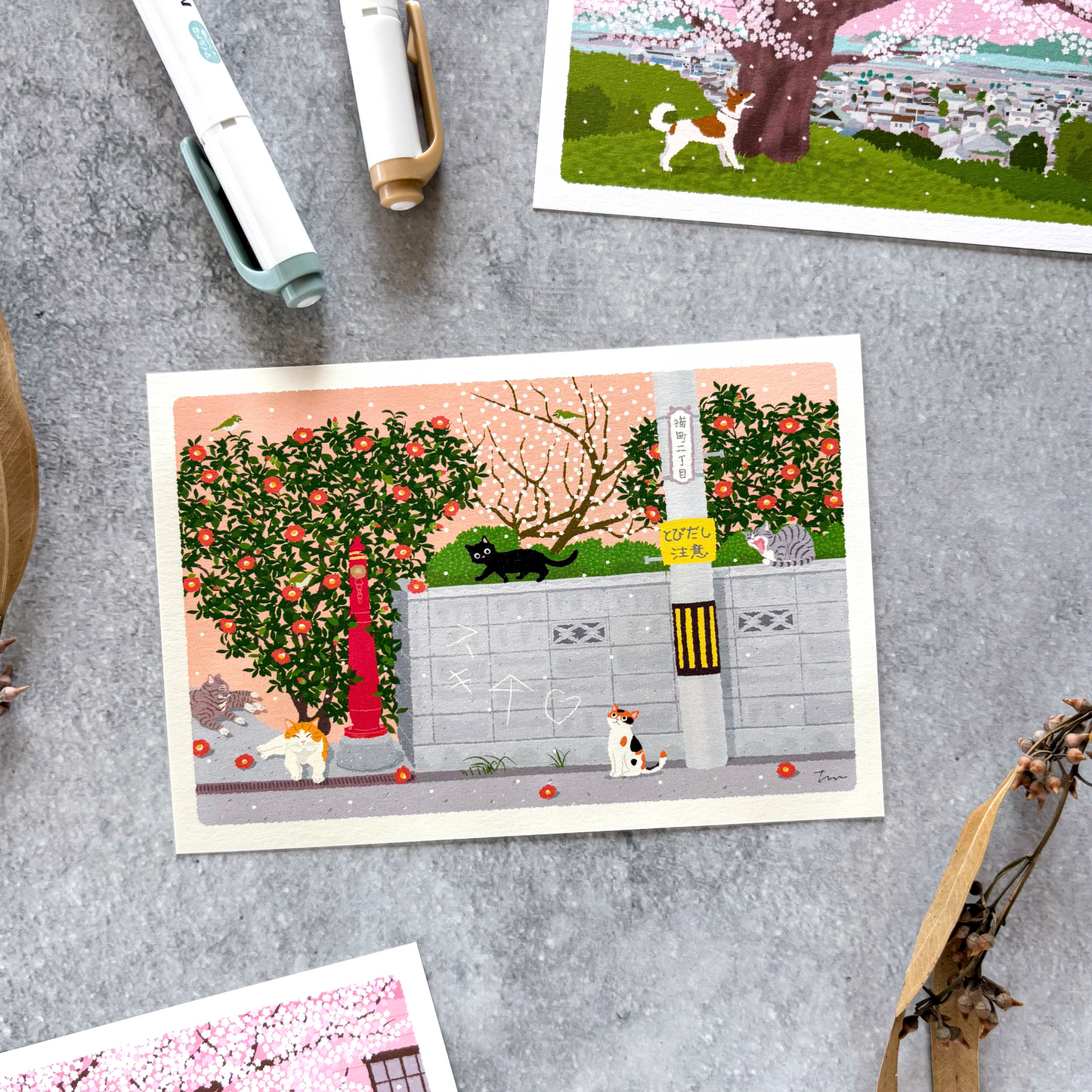 Toshinori Mori / Traveling Cat Postcard - Winter / Meet Up