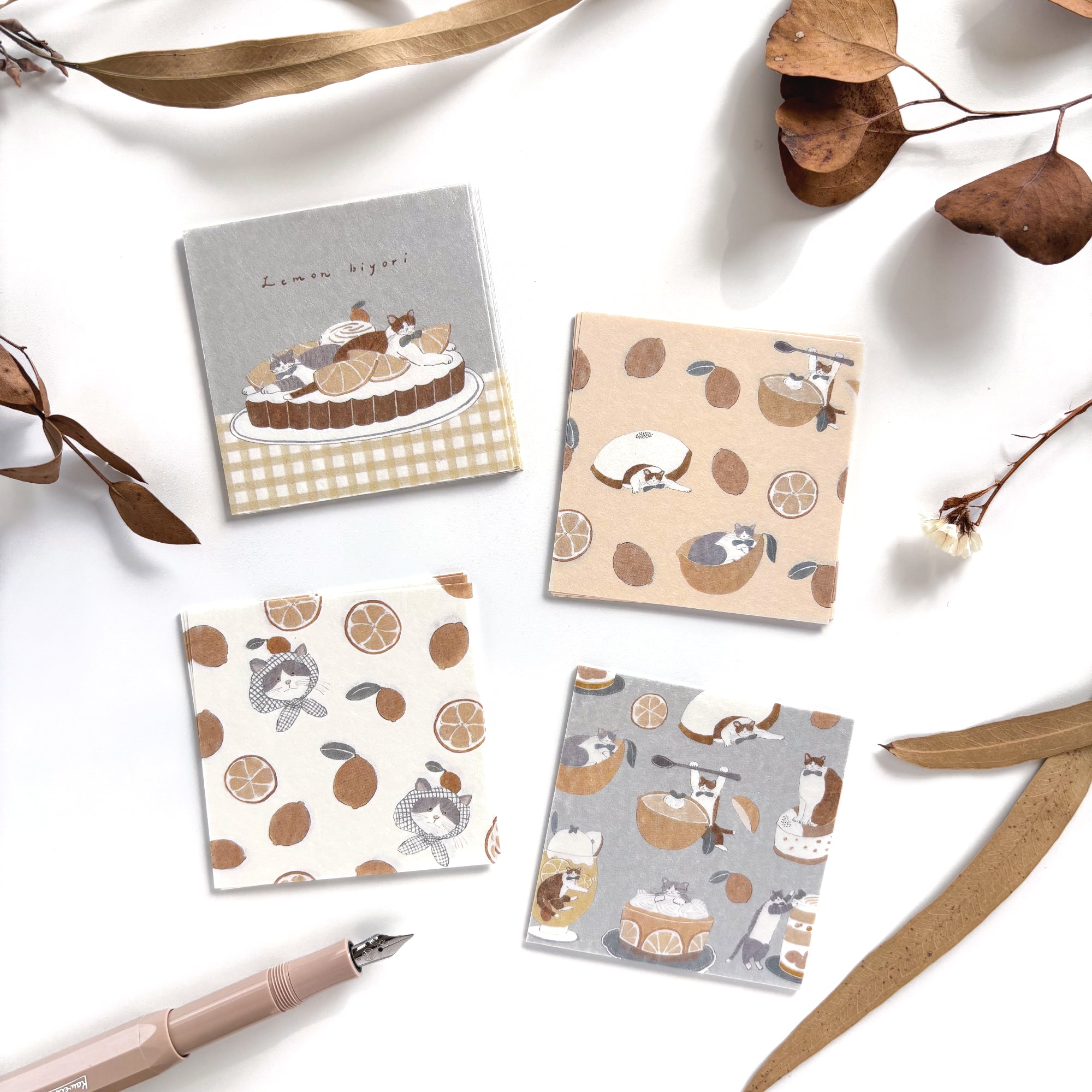 [Limited Edition] Shoichiro Tobimatsu / Petit Origami Memo Pad Set - Lemon Sweets