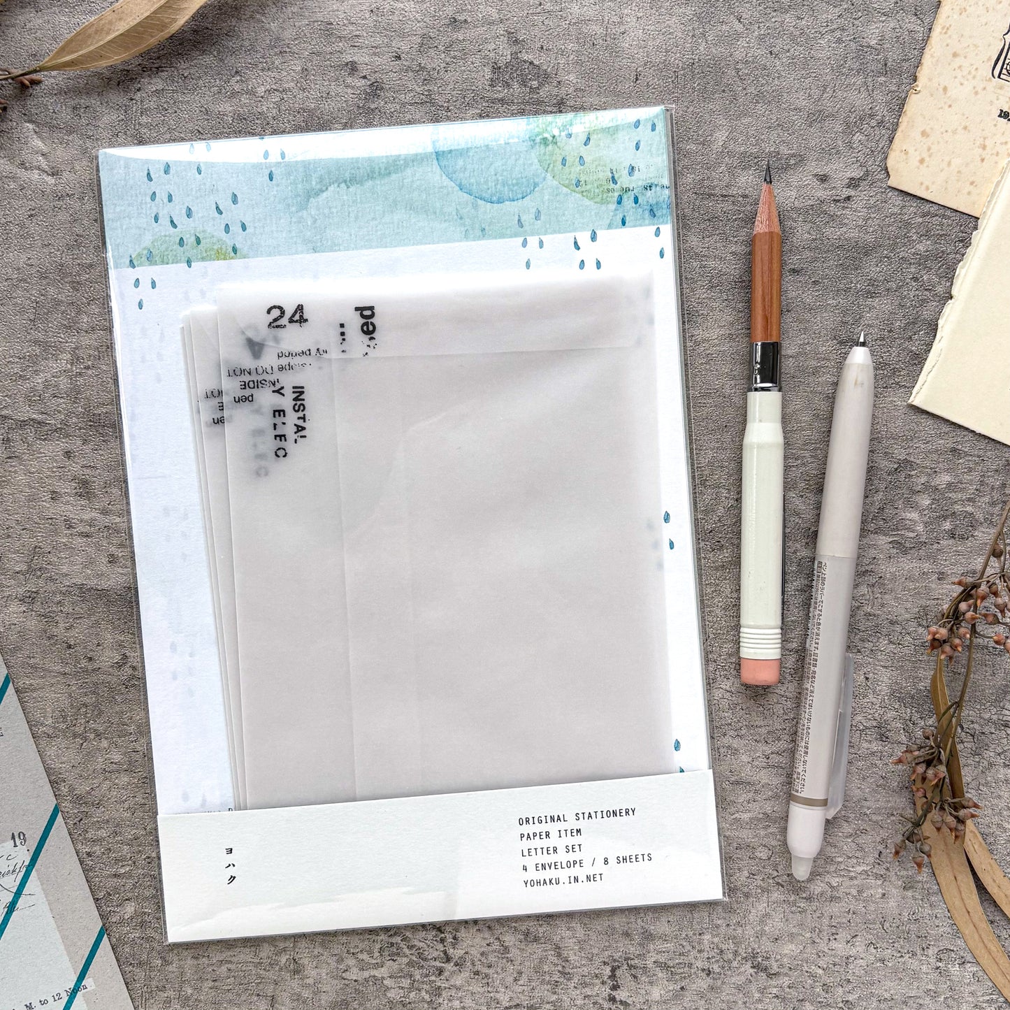 Yohaku / Letter Set - Rain Drop (A5 Size)