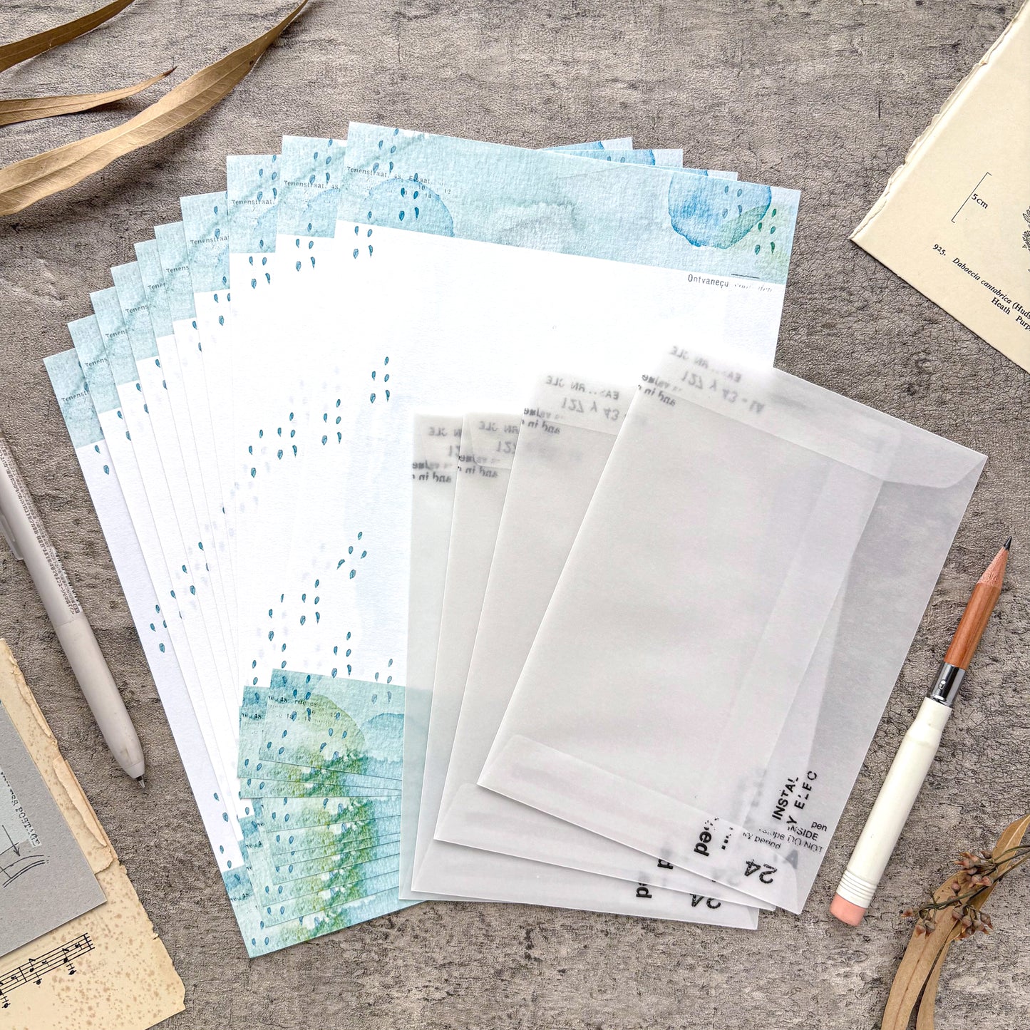 Yohaku / Letter Set - Rain Drop (A5 Size)