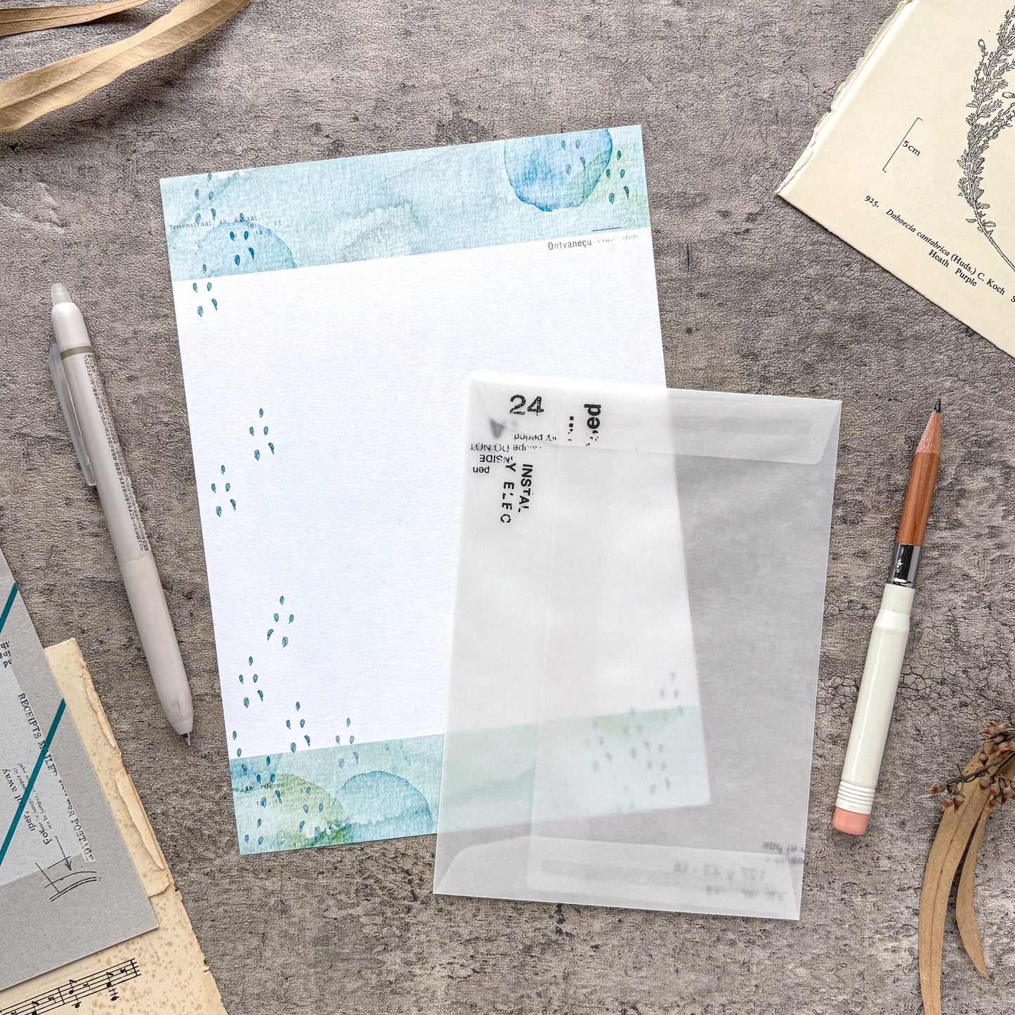 Yohaku / Letter Set - Rain Drop (A5 Size)