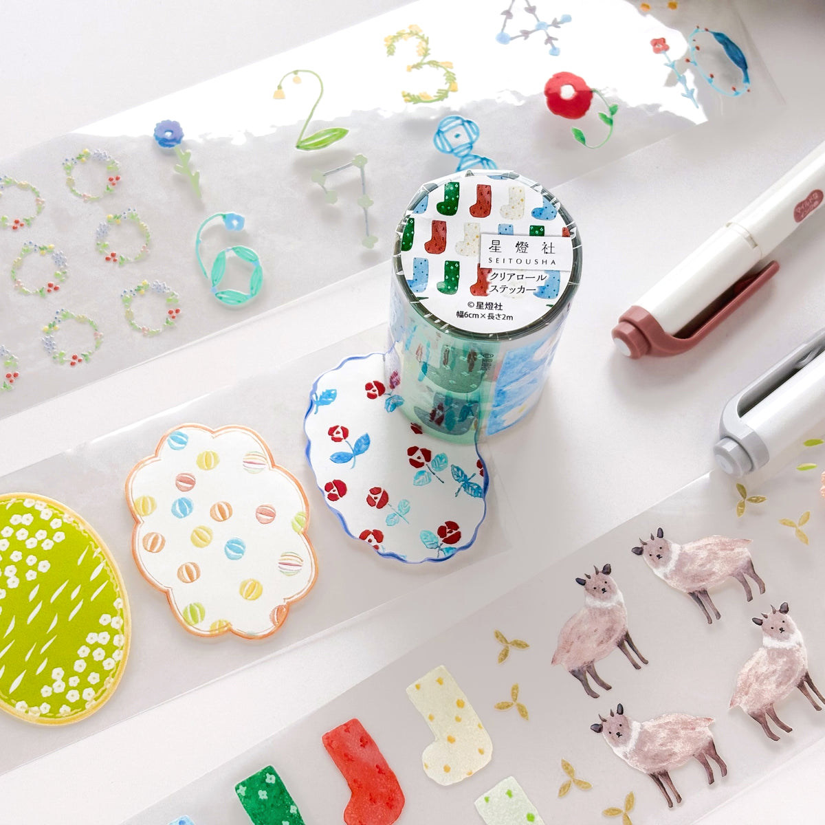 Seitosha / Foil-Stamped Clear Roll Stickers