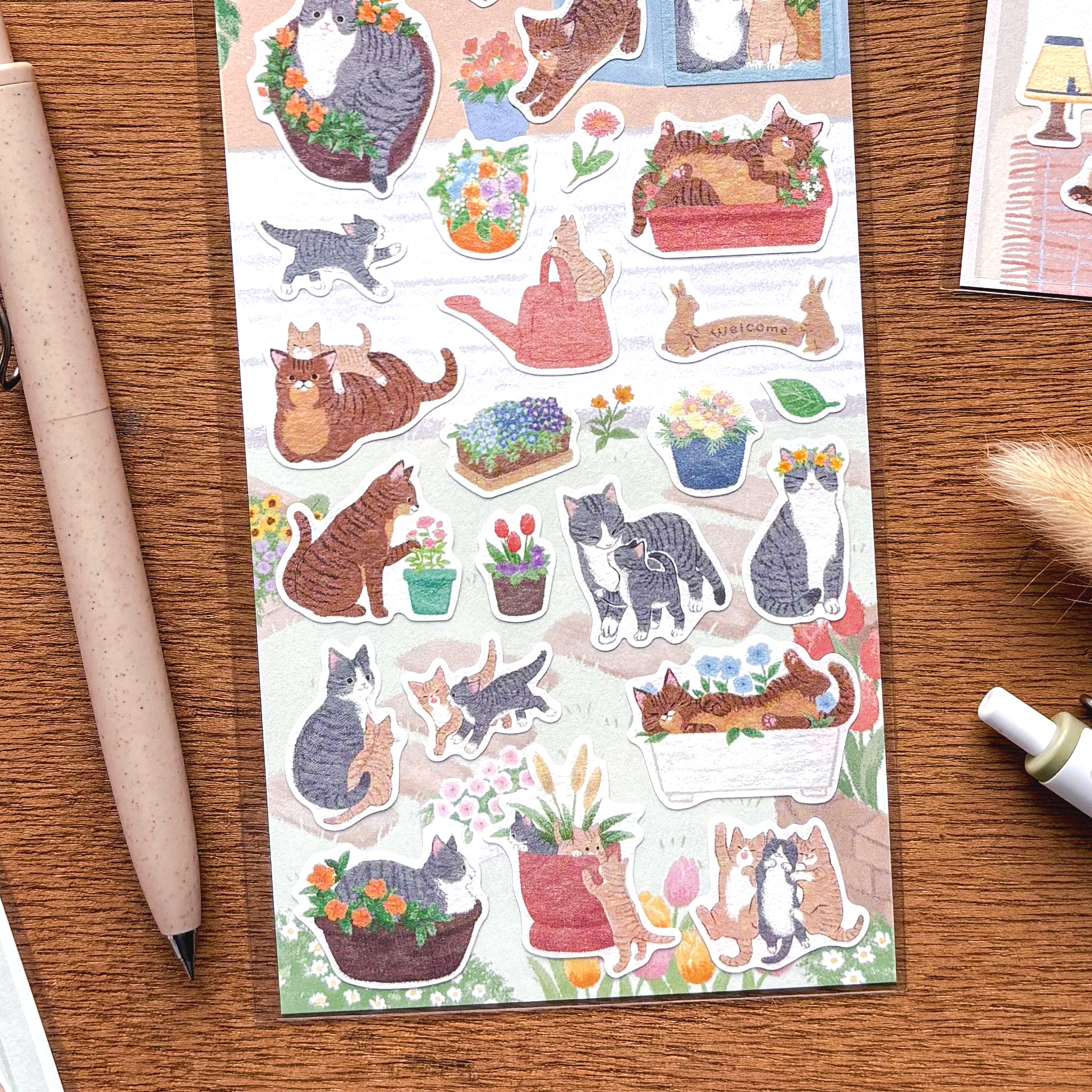 Cat Stickers - Garden