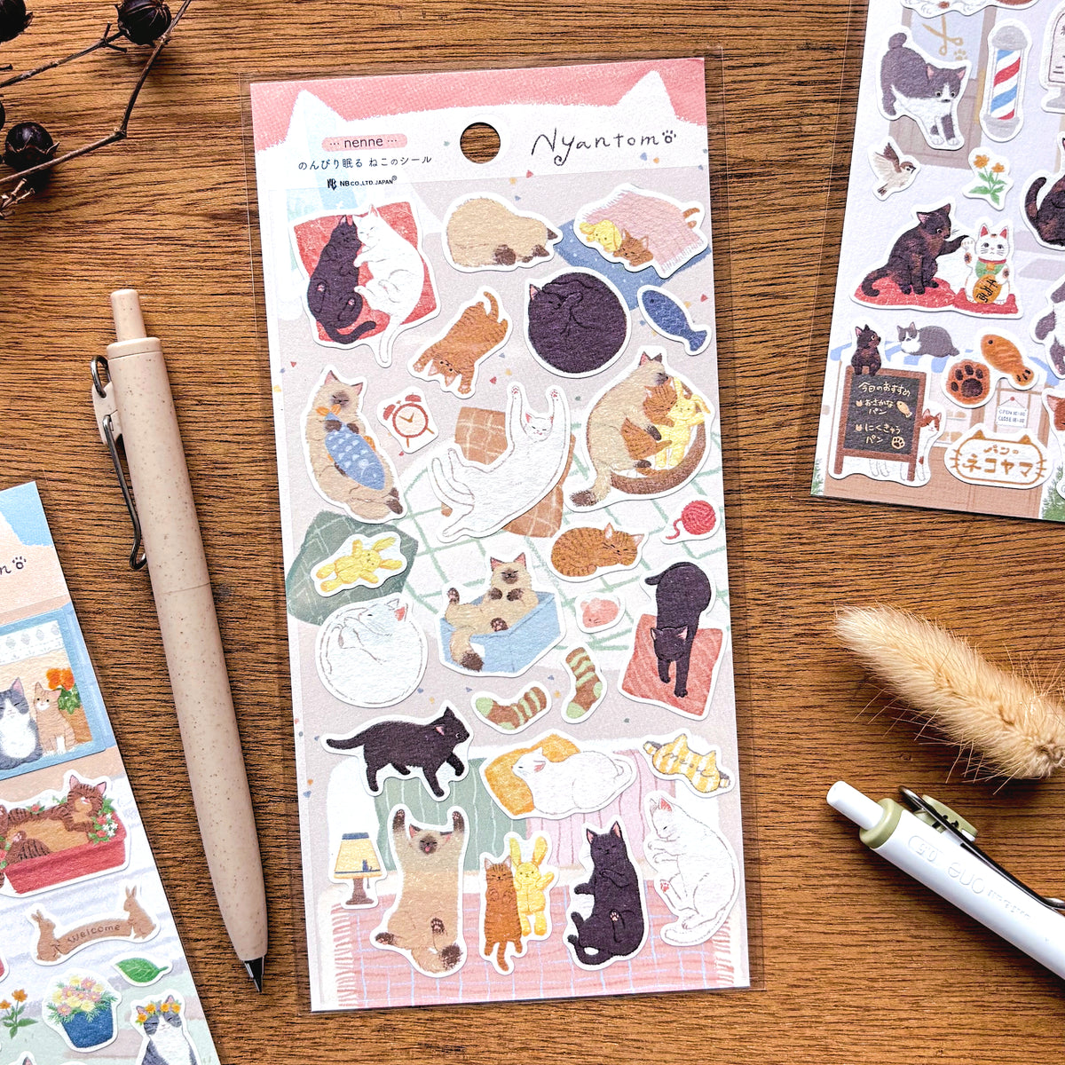 Comfortable Cat Sticker Cat Stickers - Sleepy Cats – Cute Things from Japan