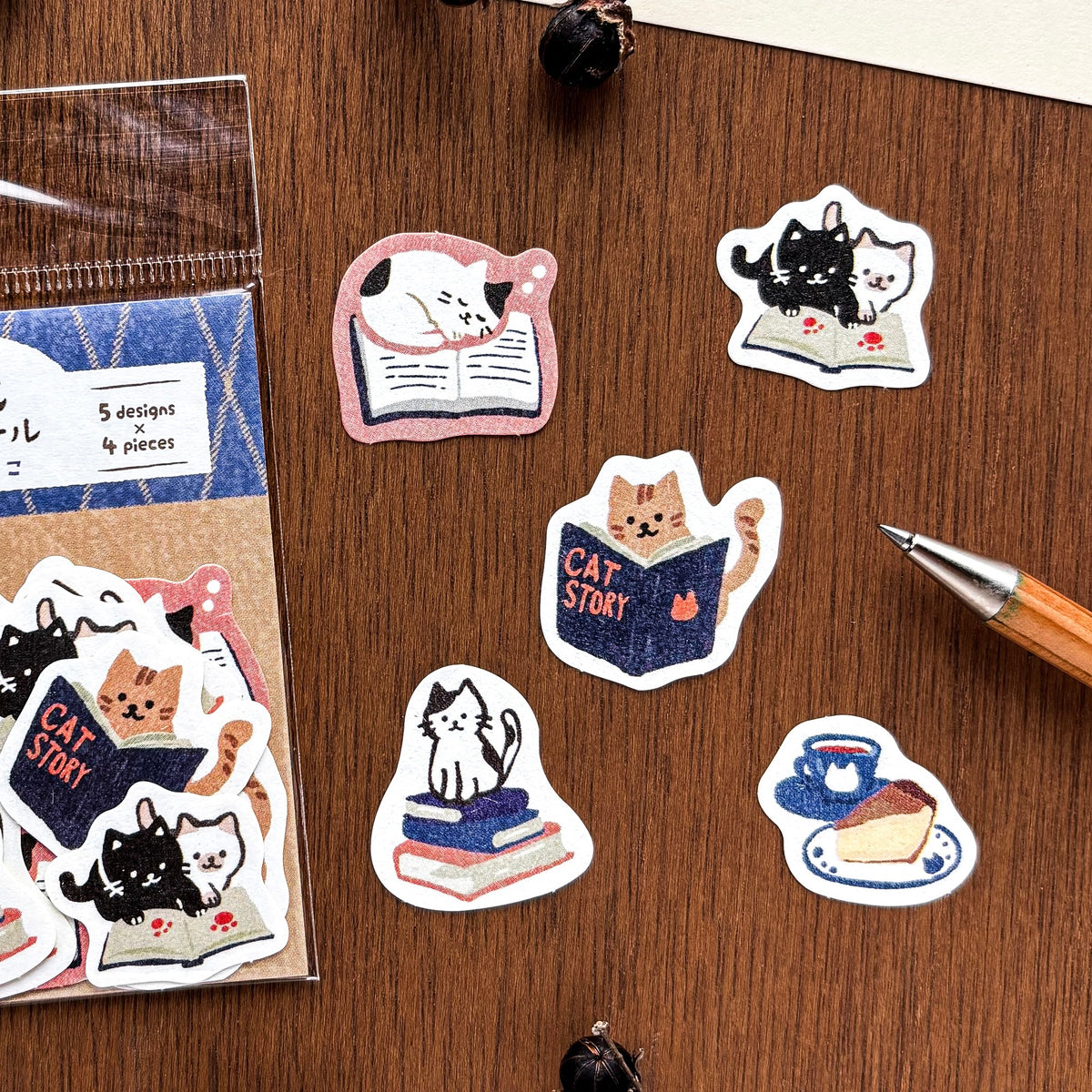 Furukawa Paper / Flake Stickers - Happy Autumn Cats