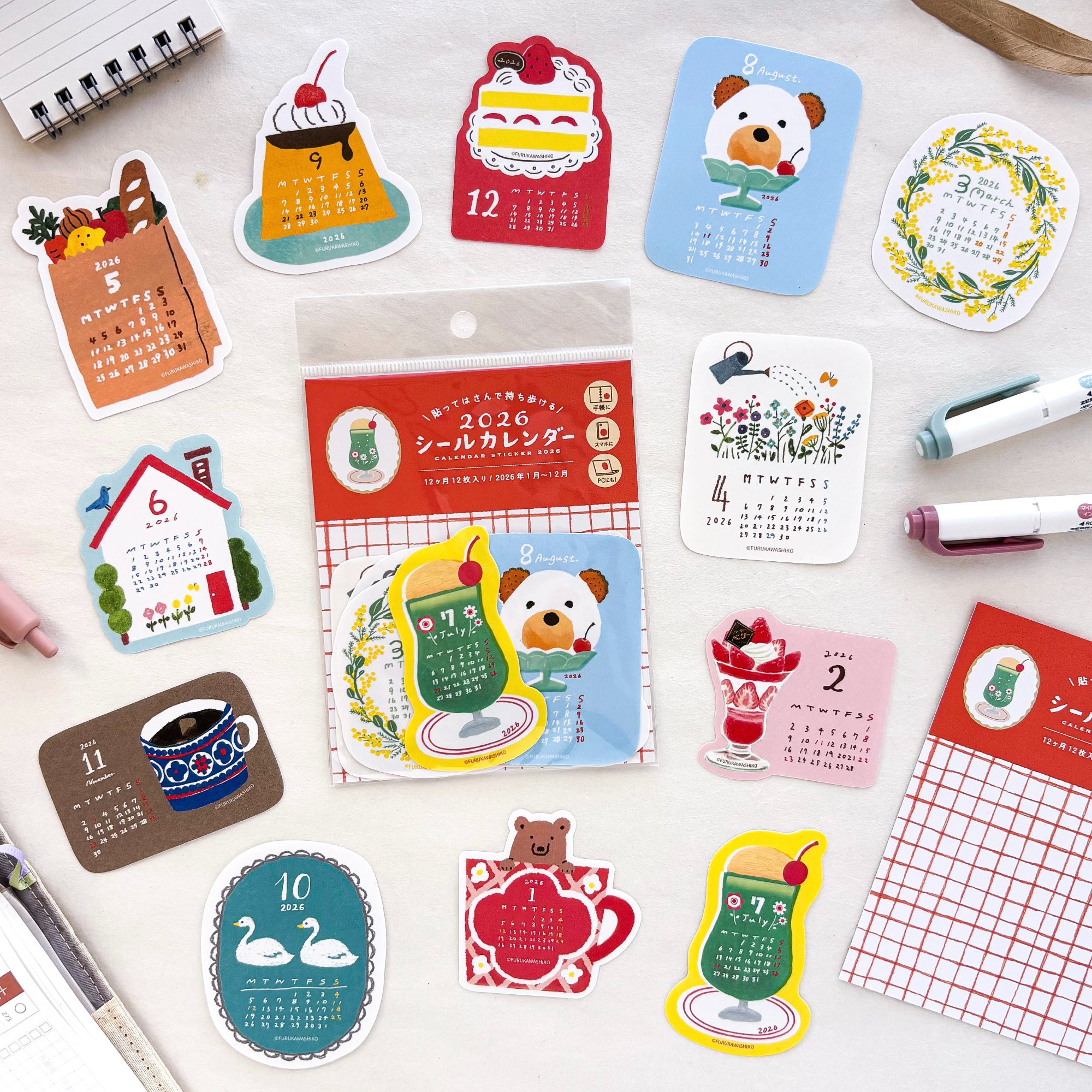 [SALE] Furukawa Paper / 2026 Calendar Sticker Set - Season