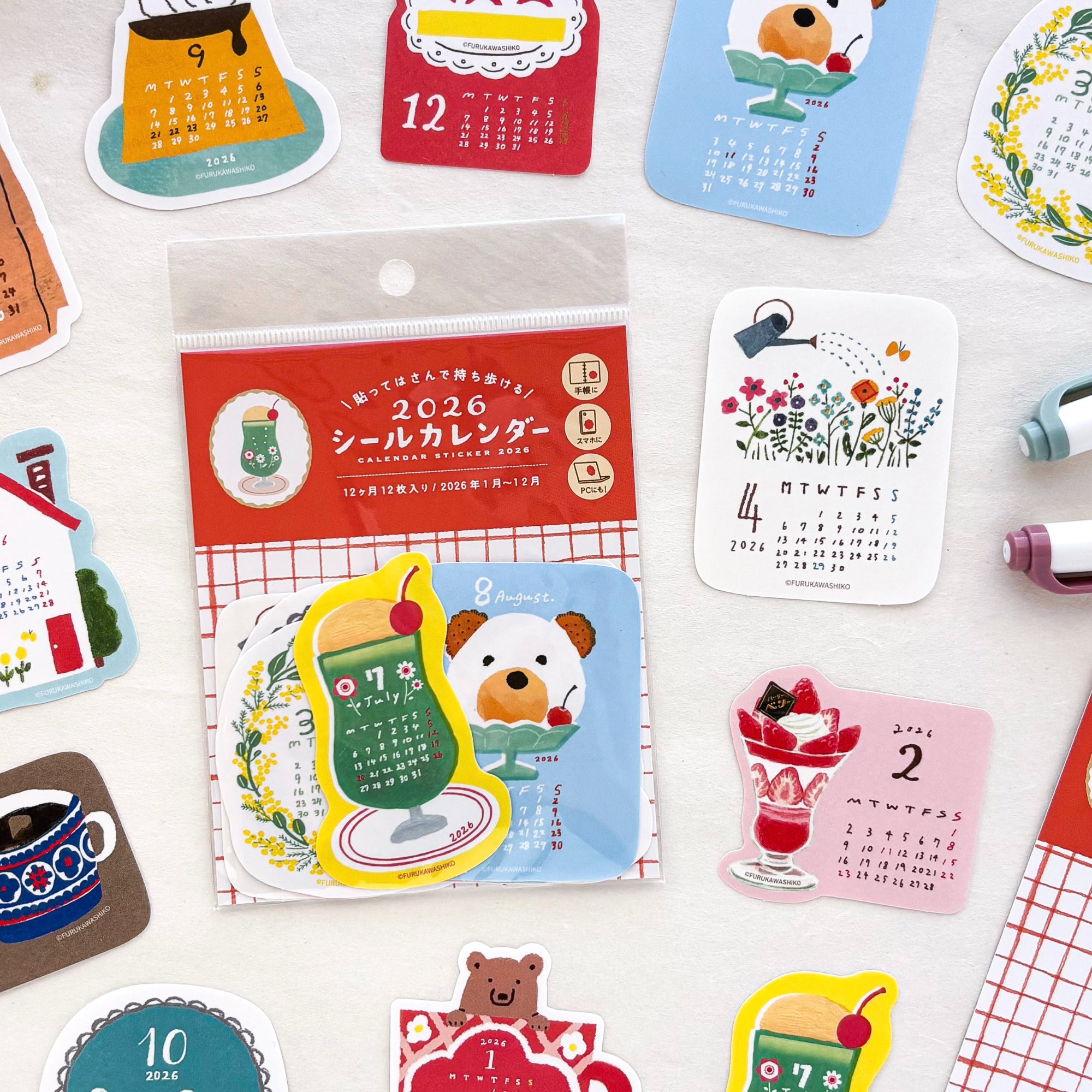 [SALE] Furukawa Paper / 2026 Calendar Sticker Set - Season