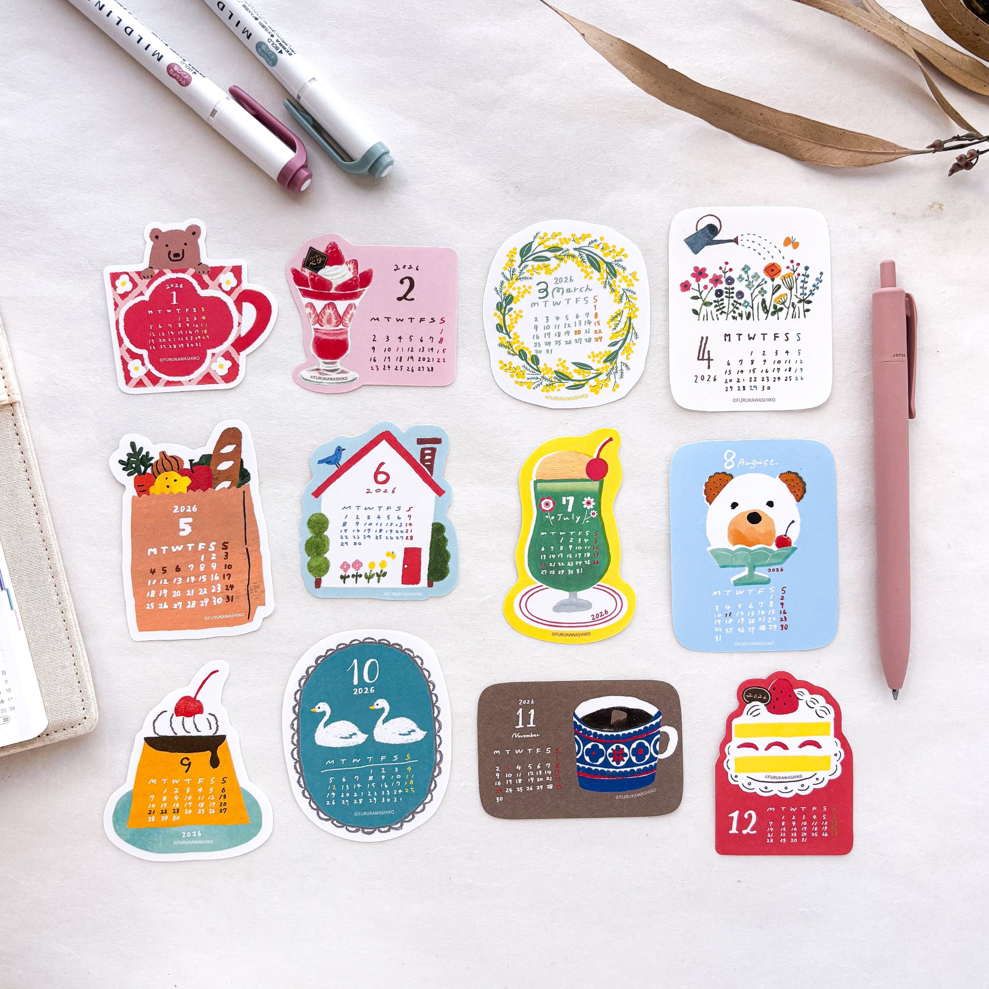 [SALE] Furukawa Paper / 2026 Calendar Sticker Set - Season