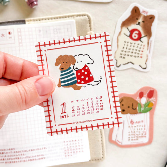Furukawa Paper / 2026 Calendar Sticker Set - Dog