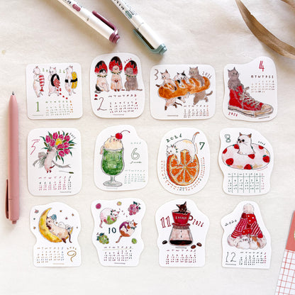 Tocorocomugi / 2026 Calendar Sticker Set