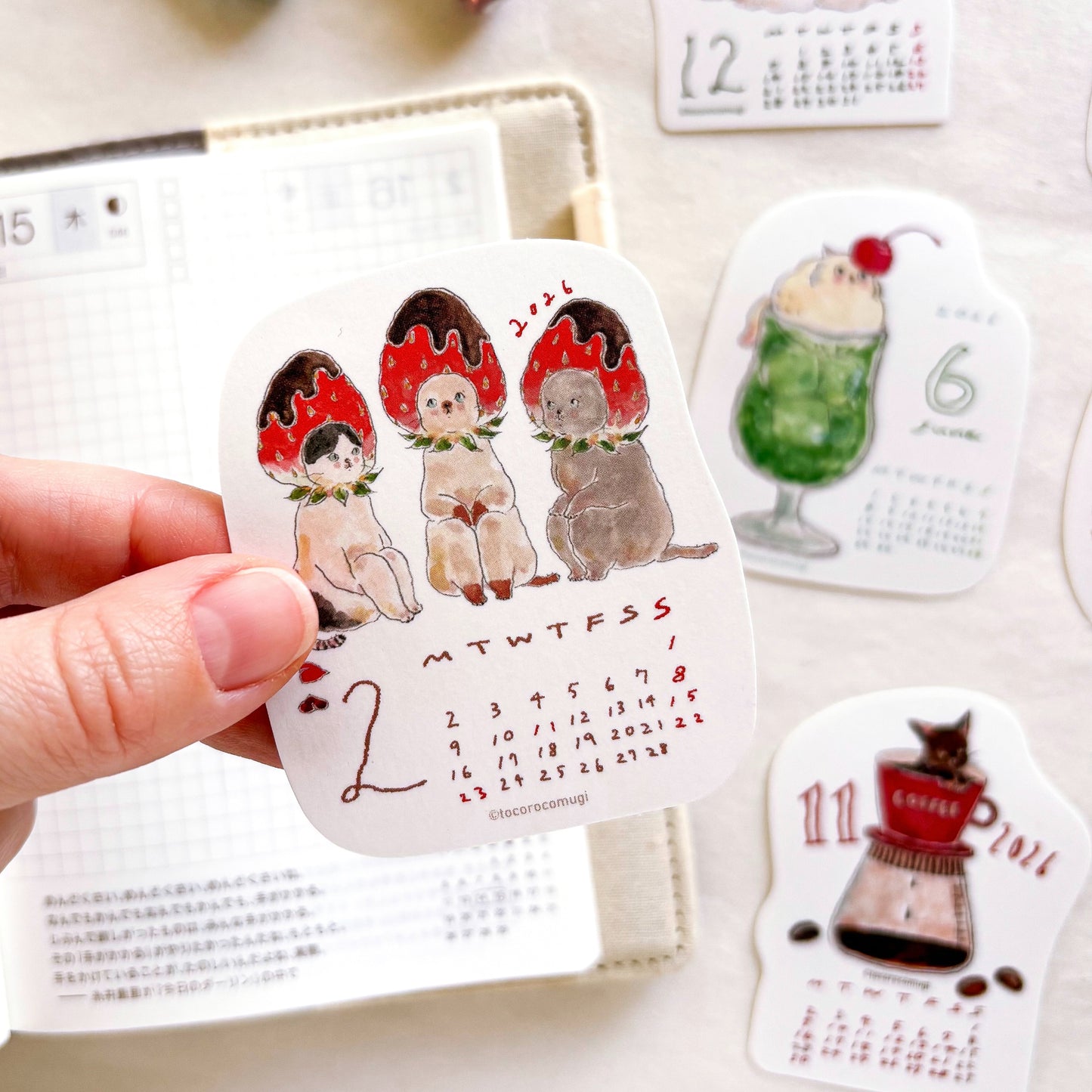 Tocorocomugi / 2026 Calendar Sticker Set