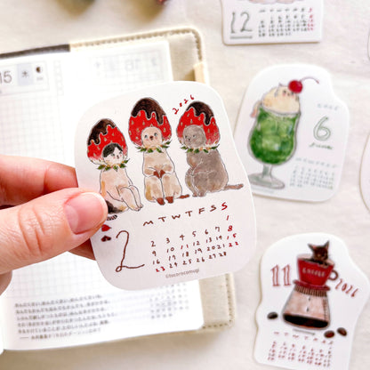 Tocorocomugi / 2026 Calendar Sticker Set