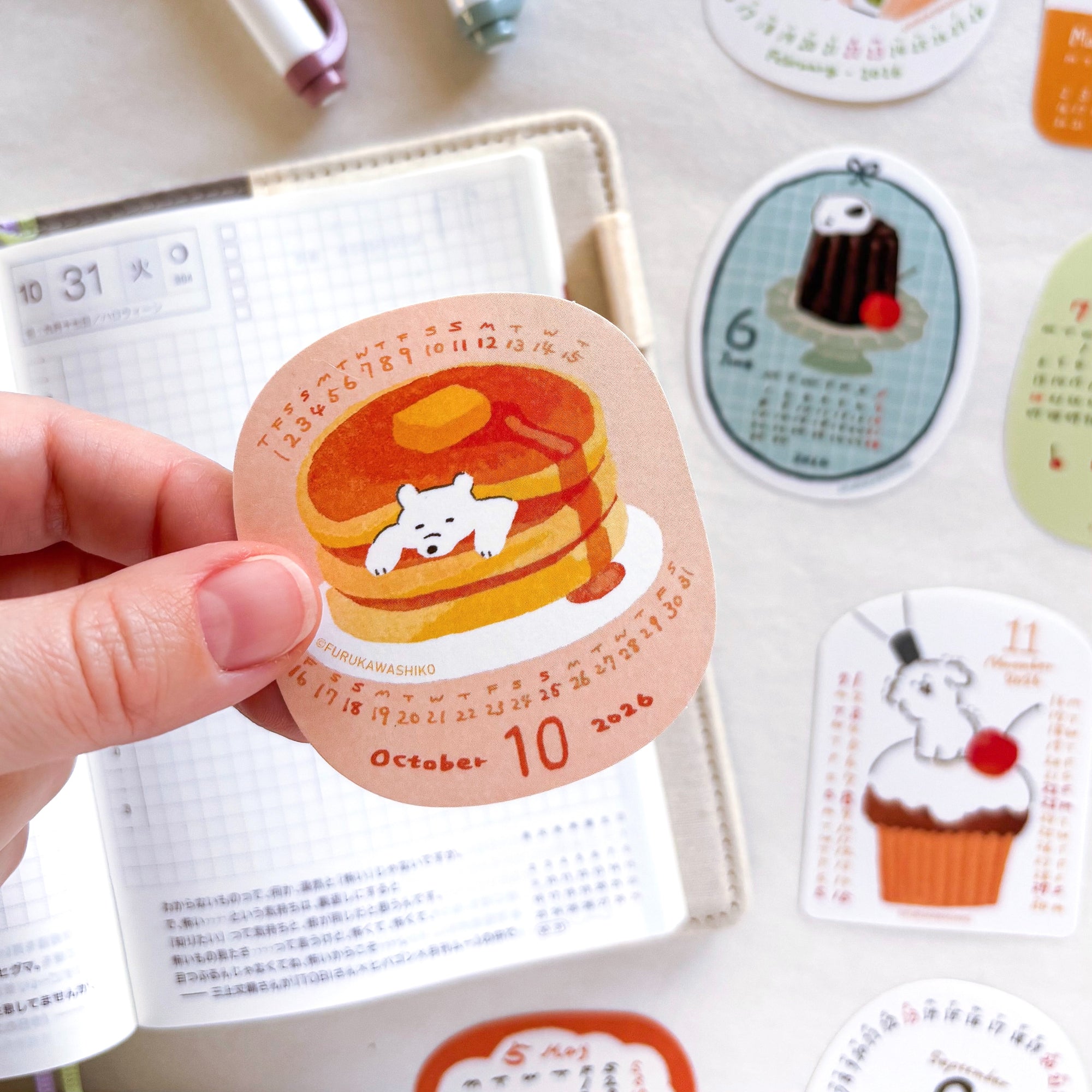 [SALE] Furukawa Paper / 2026 Calendar Sticker Set - Animal Sweets