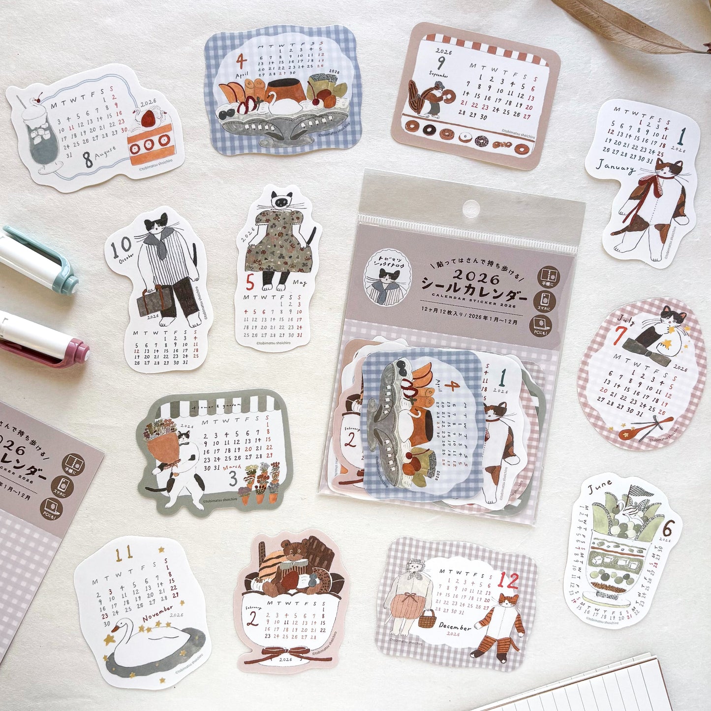 Shoichiro Tobimatsu / 2026 Calendar Sticker Set