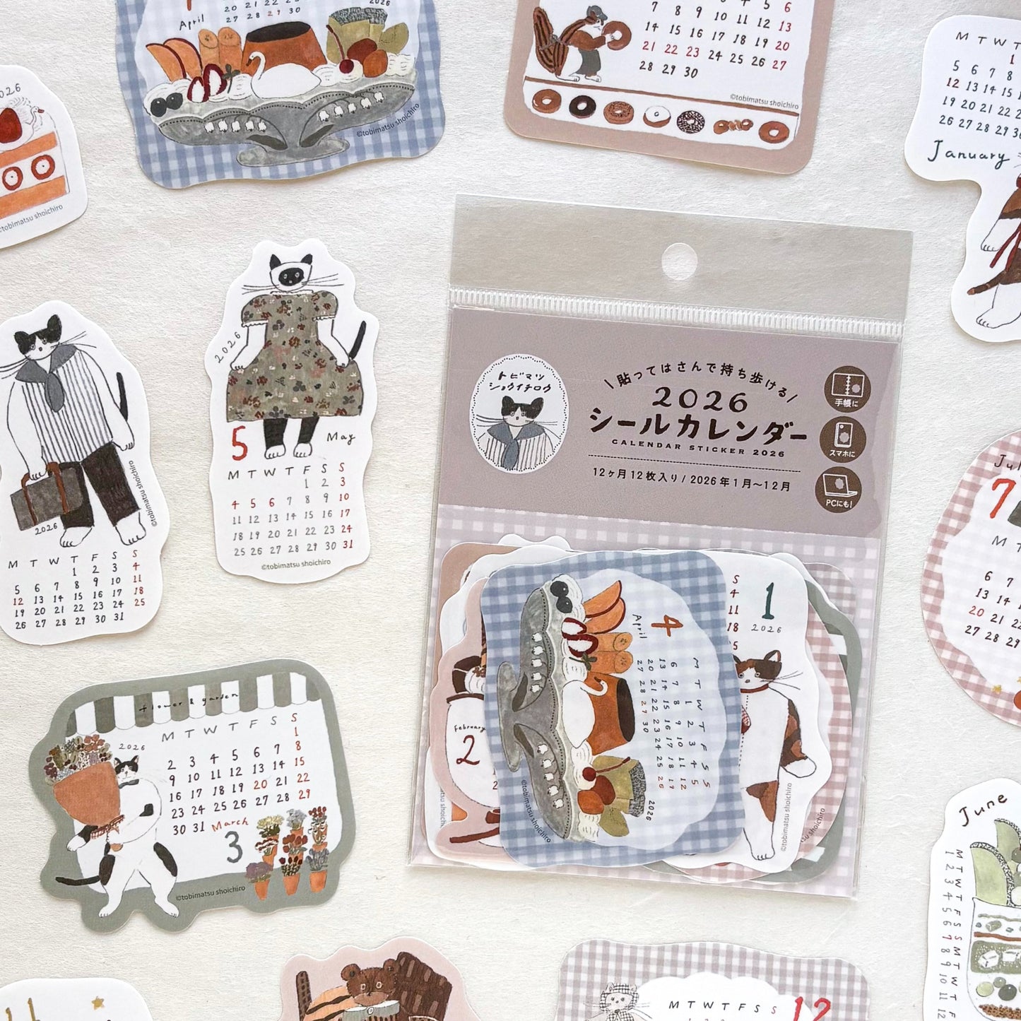 Shoichiro Tobimatsu / 2026 Calendar Sticker Set